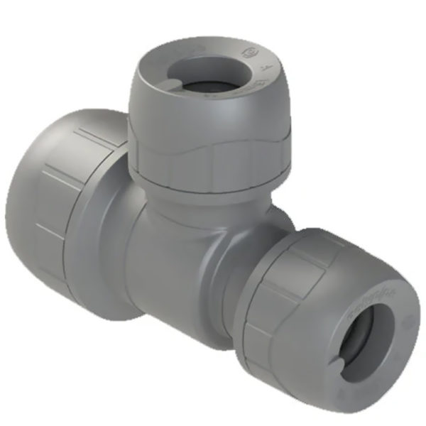 Polyplumb 15mm x 10mm x 10mm Reducing Tee Push Fit