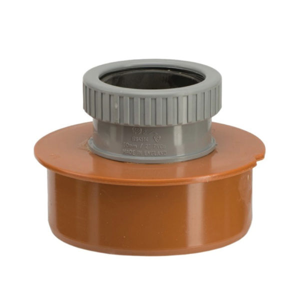 110mm Underground Waste Adaptor 110mm x 50mm Grey Top