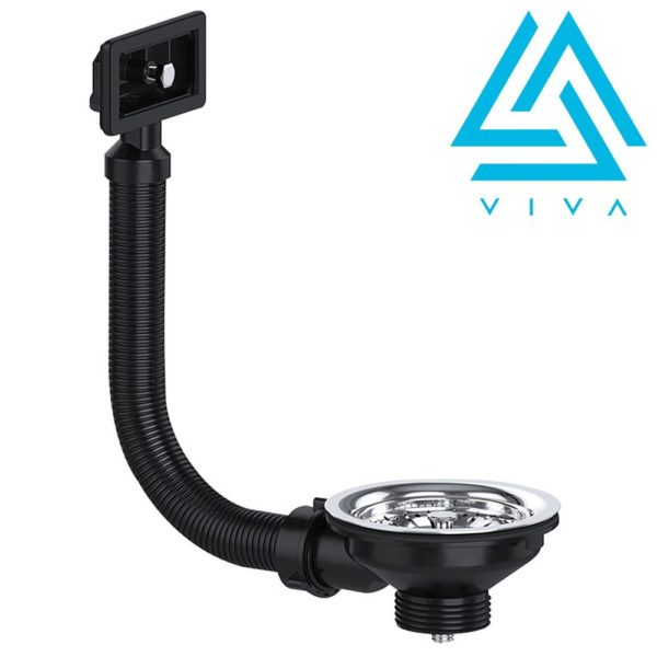 Viva Basket Strainer Waste with Square Overflow 40mm - Image 3