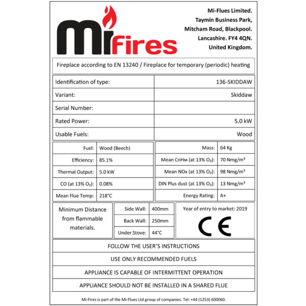Mi Fires Skiddaw Wood Stove 5KW ECO Design - Image 3