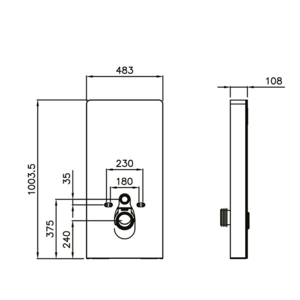 Imex Touch Smart Toilet Frame Black Glass - Image 2