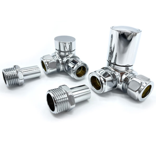 1/2 Inch Corner Radiator Valves Round - Image 4