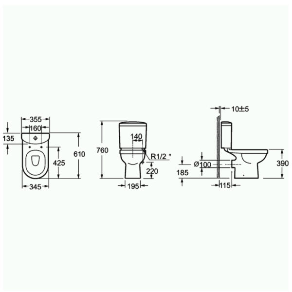 Imex Ivo Close Coupled Toilet With Seat Option - Image 2