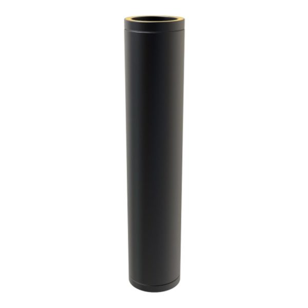 TWPro 125mm Twin Wall Insulated Pipe 1000mm Matt Black KW