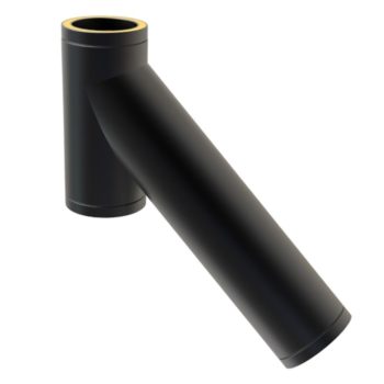 TWPro 125mm Twin Wall Insulated Long 135 Degree Tee Matt Black KW