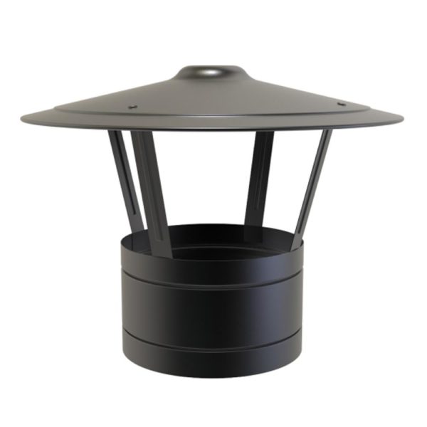 TWPro 125mm Twin Wall Insulated Rain Cap Matt Black KW