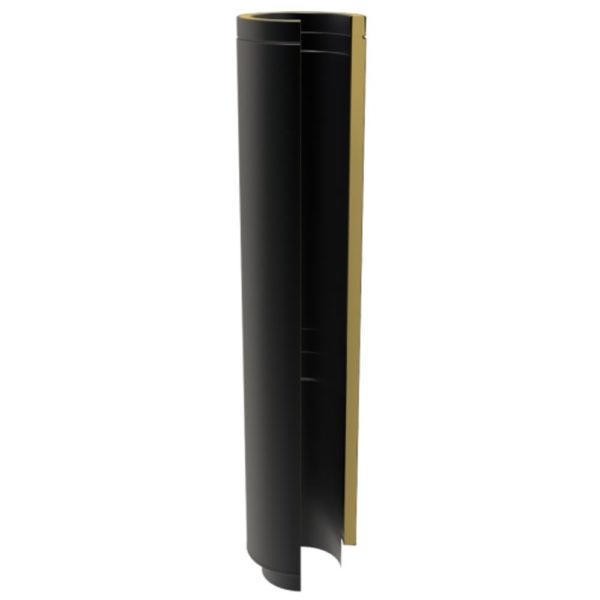 TWPro 150mm Twin Wall Insulated Connecting Starter Length 1000mm Matt Black KW