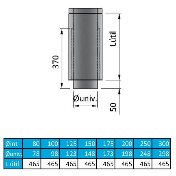 TWPro 150mm Twin Wall Insulated  Connecting Starter Length 1000mm Matt Black KW - Image 2