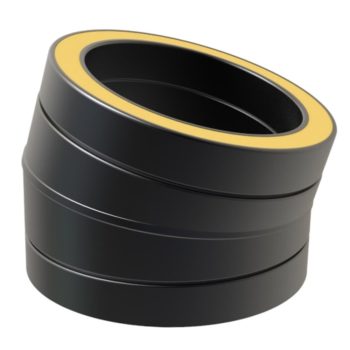 TWPro 150mm Twin Wall Insulated 15 Degree Bend Matt Black KW