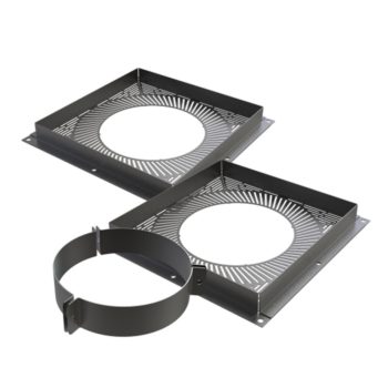 TWPro 150mm Twin Wall Ventilated Firestop Support Kit Matt Black KW