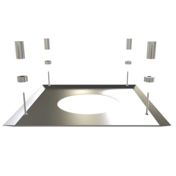 TWPro 125mm Twin Wall Fire Stop Cover Plate Matt Black KW