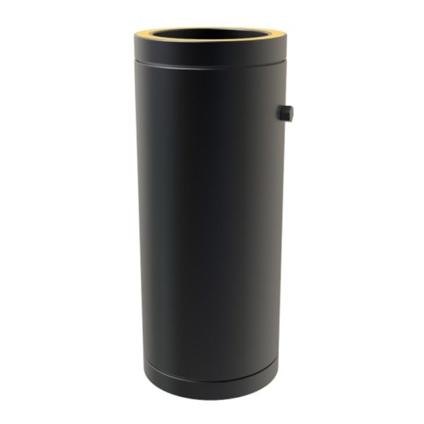 TWPro 125mm Twin Wall Insulated Testing Pipe 500mm Matt Black KW