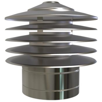 TWPro 150mm Twin Wall Anti-Down Draft Cowl Stainless Steel