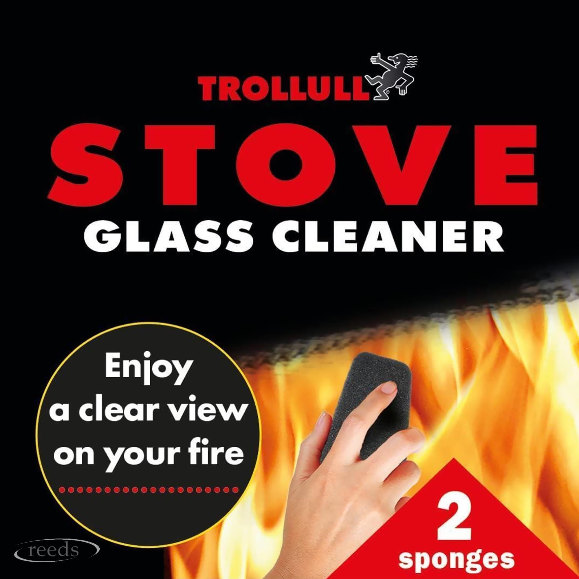 Trollull Stove Glass Cleaner Pads Non Scratch Pack of 2