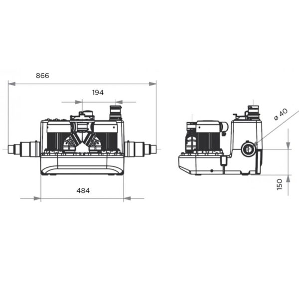 Saniflo Sanicom 2 Macerator Pump Heavy Duty 1046/2 - Image 3