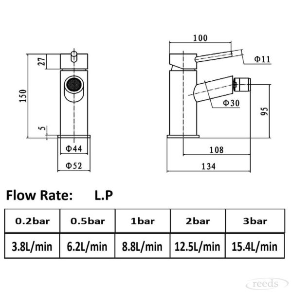 Kartell K-Vit Plan Mono Bidet Mixer - Image 2