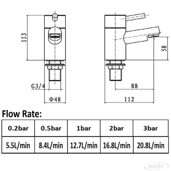 Kartell K-Vit Plan Pair Bath Pillar Taps - Image 2