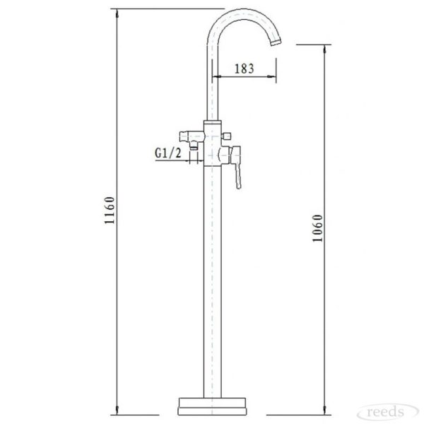 Kartell K-Vit Plan Freestanding Bath Shower Mixer - Image 2