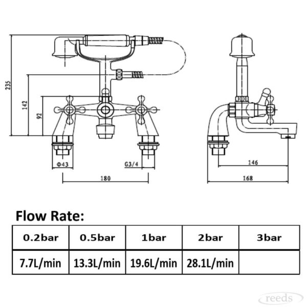 Kartell K-Vit Viktory Bath Shower Mixer - Image 2