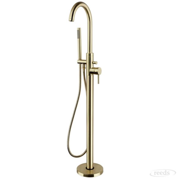 Kartell K-Vit Ottone Freestanding Bath Shower Mixer Brushed Brass