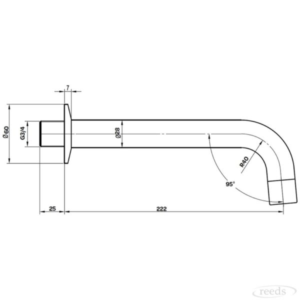 Kartell K-Vit Ottone Wall Mounted Bath Spout Brushed Brass - Image 2