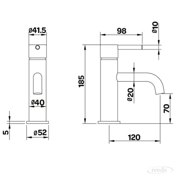 Kartell K-Vit Nero Round Mono Basin Mixer - Image 2