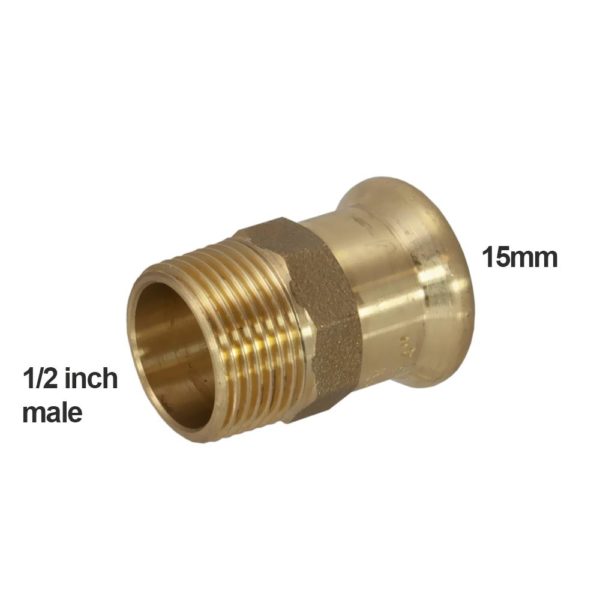 PEGASUS Press Fit 15mm x 1/2" Male Iron - Image 2