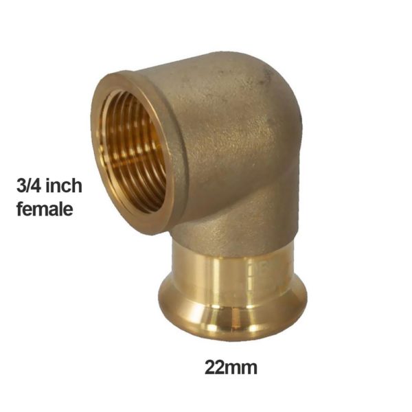 PEGASUS Press Fit 22mm x 3/4" Female Iron Elbow - Image 2