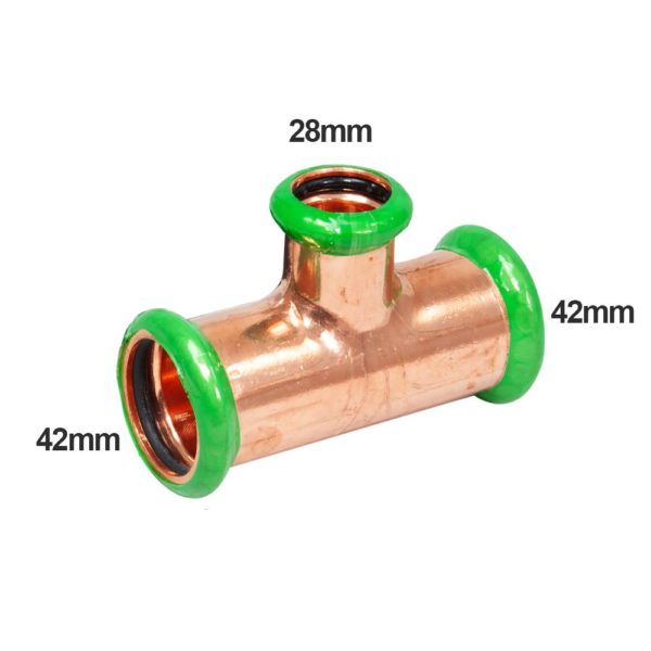 PEGASUS Press Fit 42mm X 42mm X 28mm Reducing Tee - Image 2