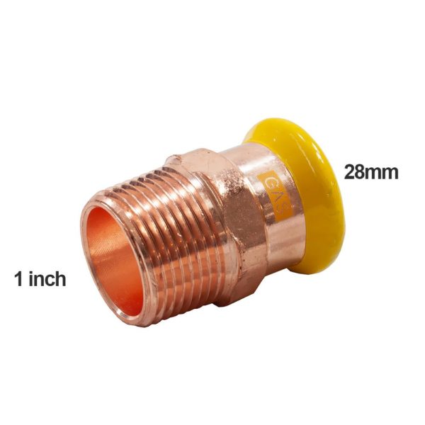 PEGASUS Gas Press Fit 28mm x 1" Copper to Male Iron - Image 2