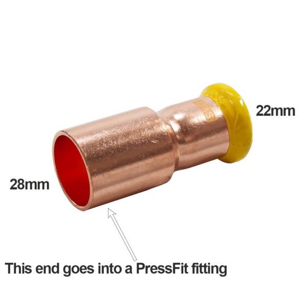PEGASUS Gas Press Fit 28mm x 22mm Reducer - Image 2