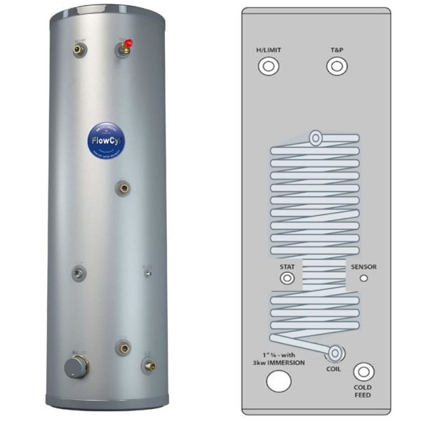 UK Cylinders FlowCyl Heat Pump Slimline 150L - Image 2