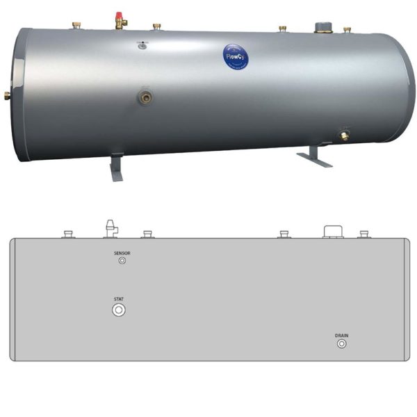 UK Cylinders FlowCyl Heat Pump Horizontal 300L - Image 2