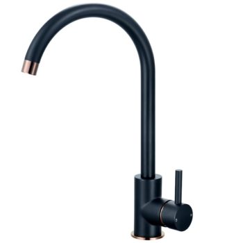 Tailored Merthyr Kitchen Mono Mixer Black and Rose Gold