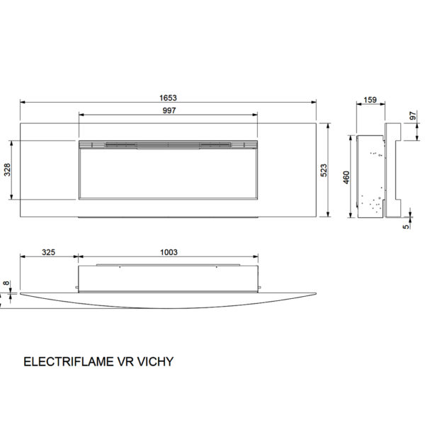 Celsi Electriflame VR Vichy Silver Inset Electric Fire 1650mm - Image 2
