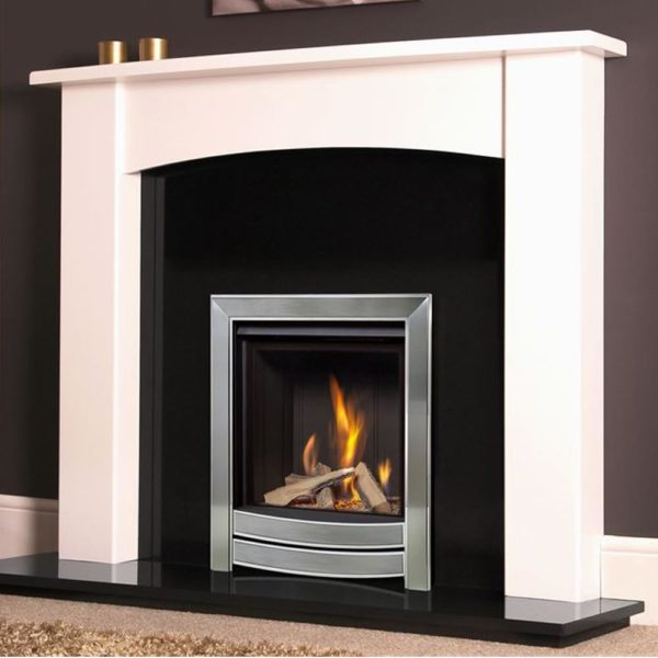 Flavel Romance MC Satin Silver - Chrome Gas Fire