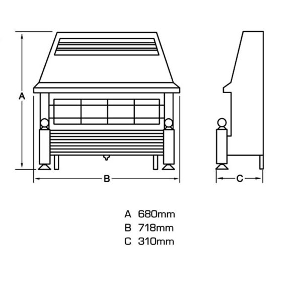 DELETE DISCONTINUED - 11/03/25 - Flavel Welcome Bronze Radiant Gas Fire - Image 2