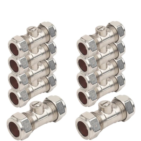 10 x 15mm Isolation Valves Chrome WRAS Approved