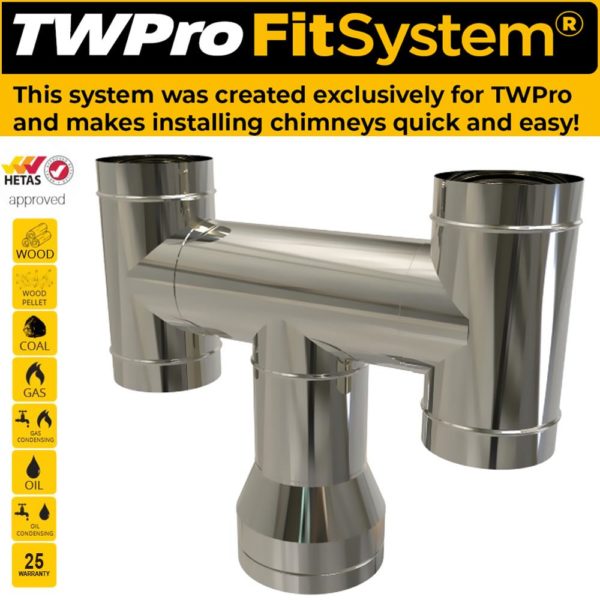TWPro 125mm Twin Wall Insulated H Cowl Stainless Steel - Image 3