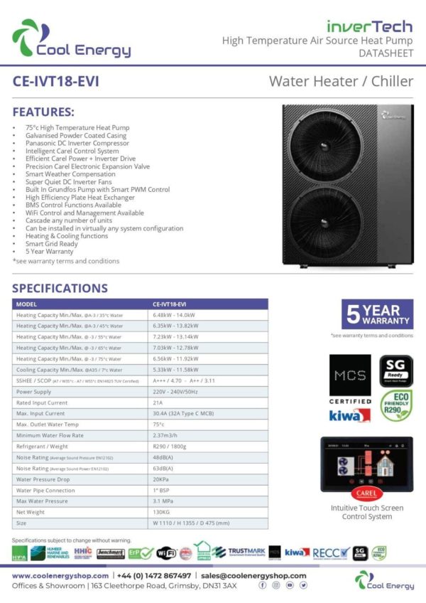 InverTech High Temp Heat Pump 18KW R290 - Image 3