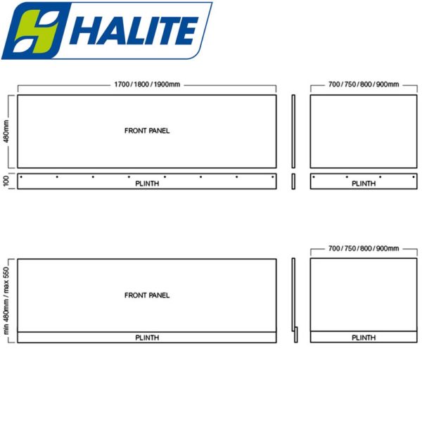 Halite 1500mm White Gloss Waterproof Front Bath Panel - Image 2