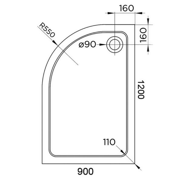 Hydro45 1200 x 900 Rectangle Shower Tray - Image 2