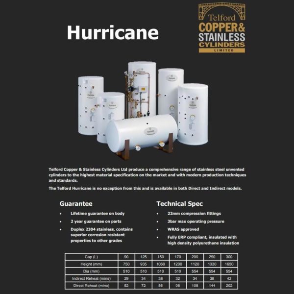 Telford Hurricane 150L Direct Unvented Cylinder - Image 3